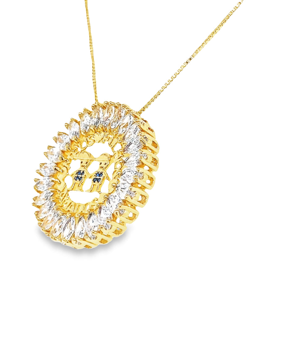 18K Gold Necklace Pendant mandala Sons