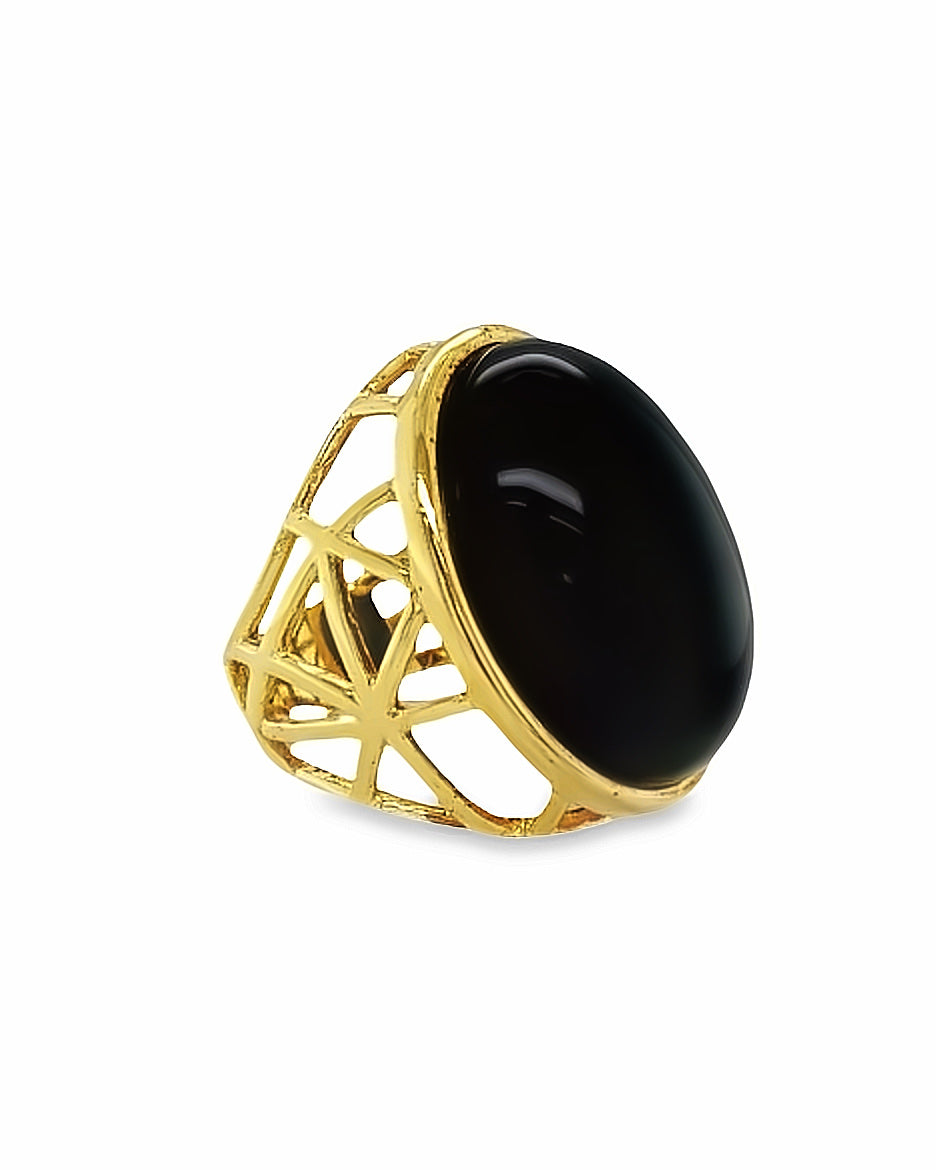 18K Gold Plated Ring Natural Stone