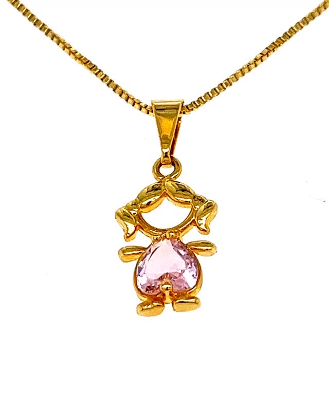 18k Gold Plated Girl Pendant