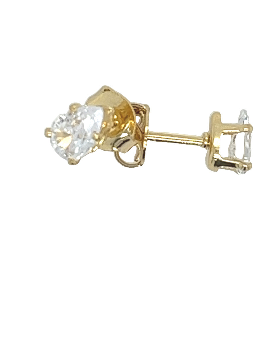 Stud Gold Zirconia Earring Small