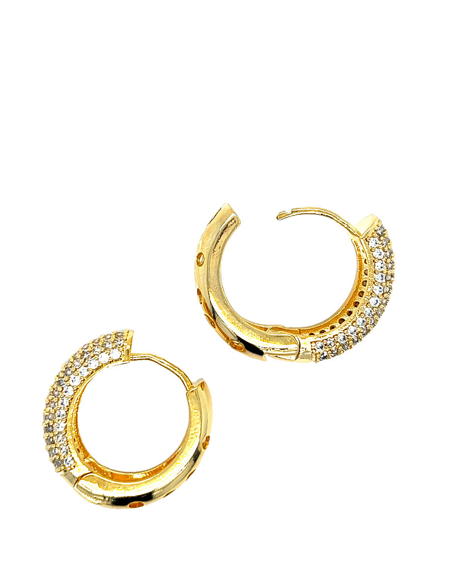 Gold Earrings with Zirconias Large Size