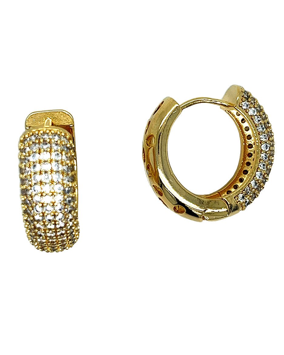 Gold Earrings with Zirconias Large Size