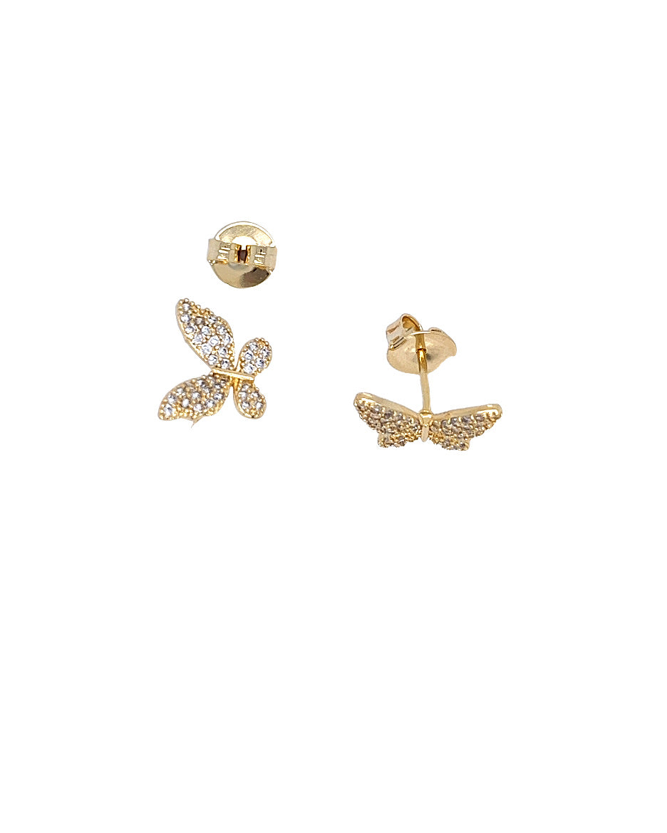 Butterfly Stud Earrings with Zirconias