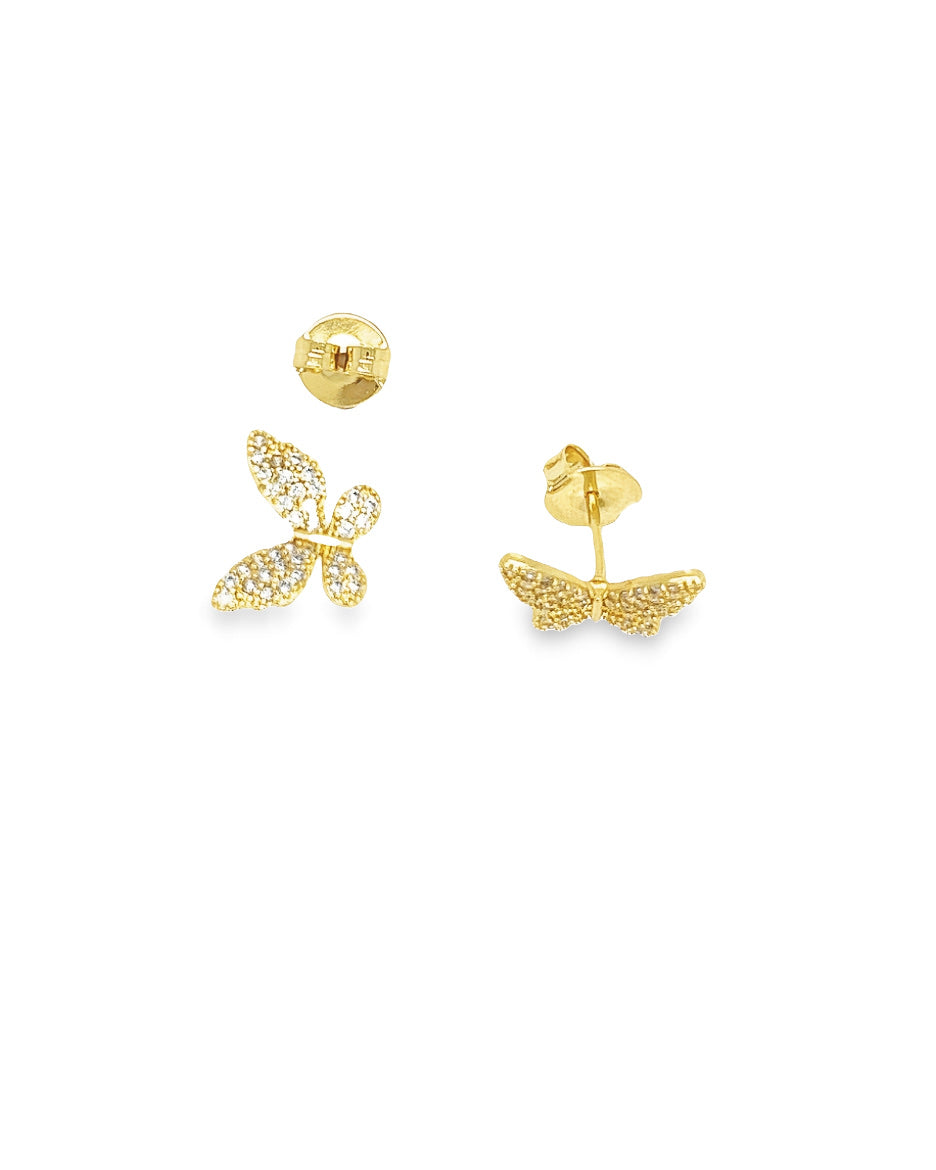 Butterfly Stud Earrings with Zirconias