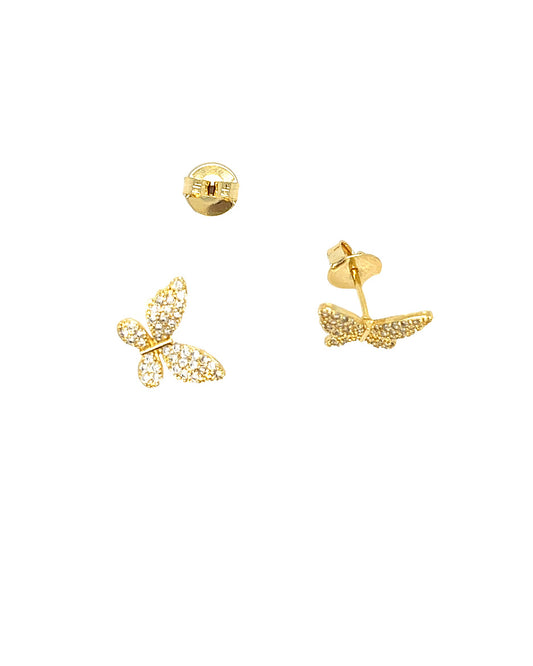 Butterfly Stud Earrings with Zirconias