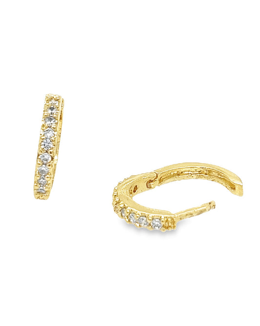 Gold Earrings With Zirconias Medium Size