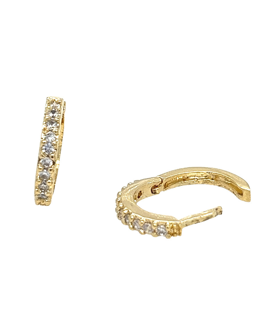 Gold Earrings With Zirconias Medium Size