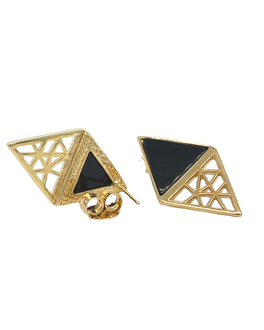 18K Gold Plated Earring with natural stone.