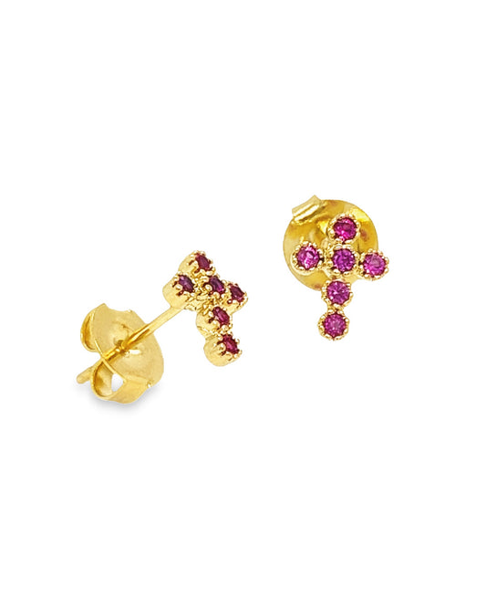 18K Gold Plated Cross Earrings