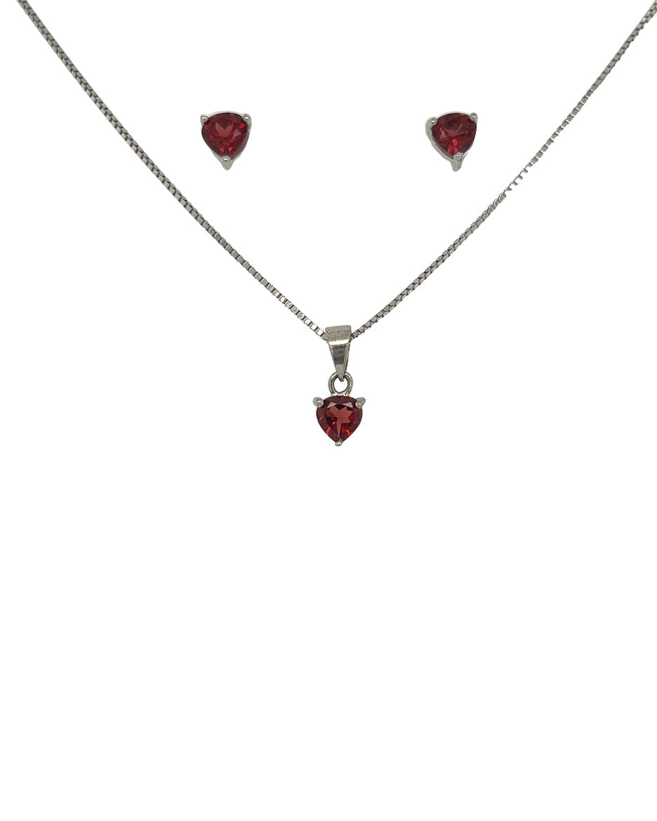 Necklace Set with Garnet Stone