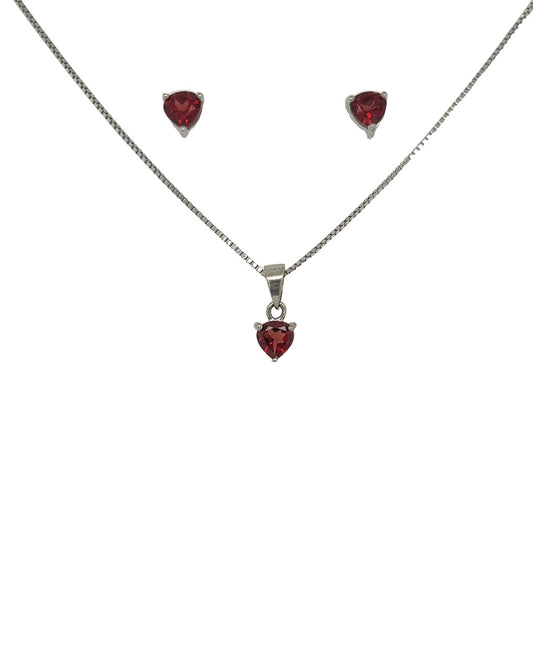 Necklace Set with Garnet Stone