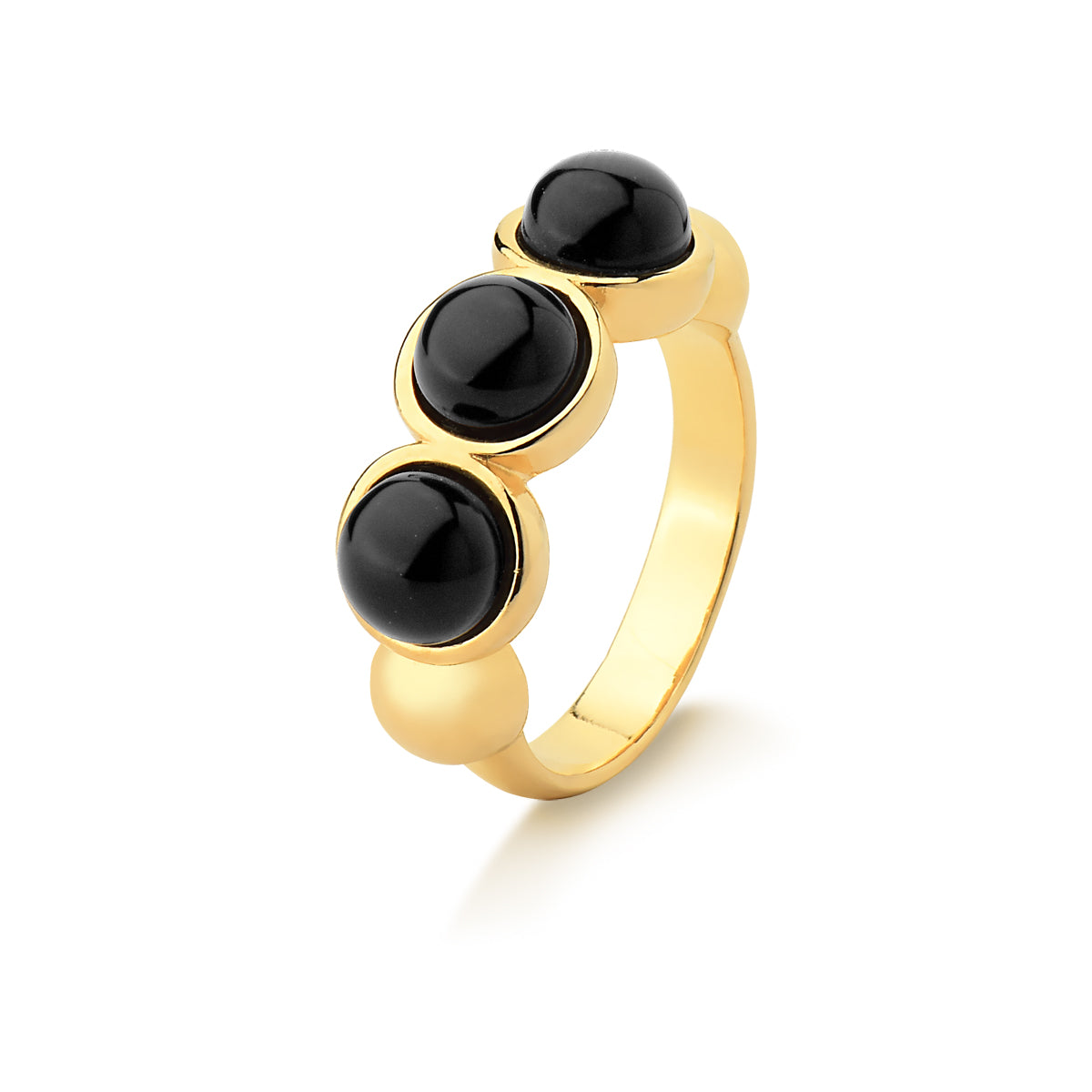 18K Gold Plated Ring with Natural Stones