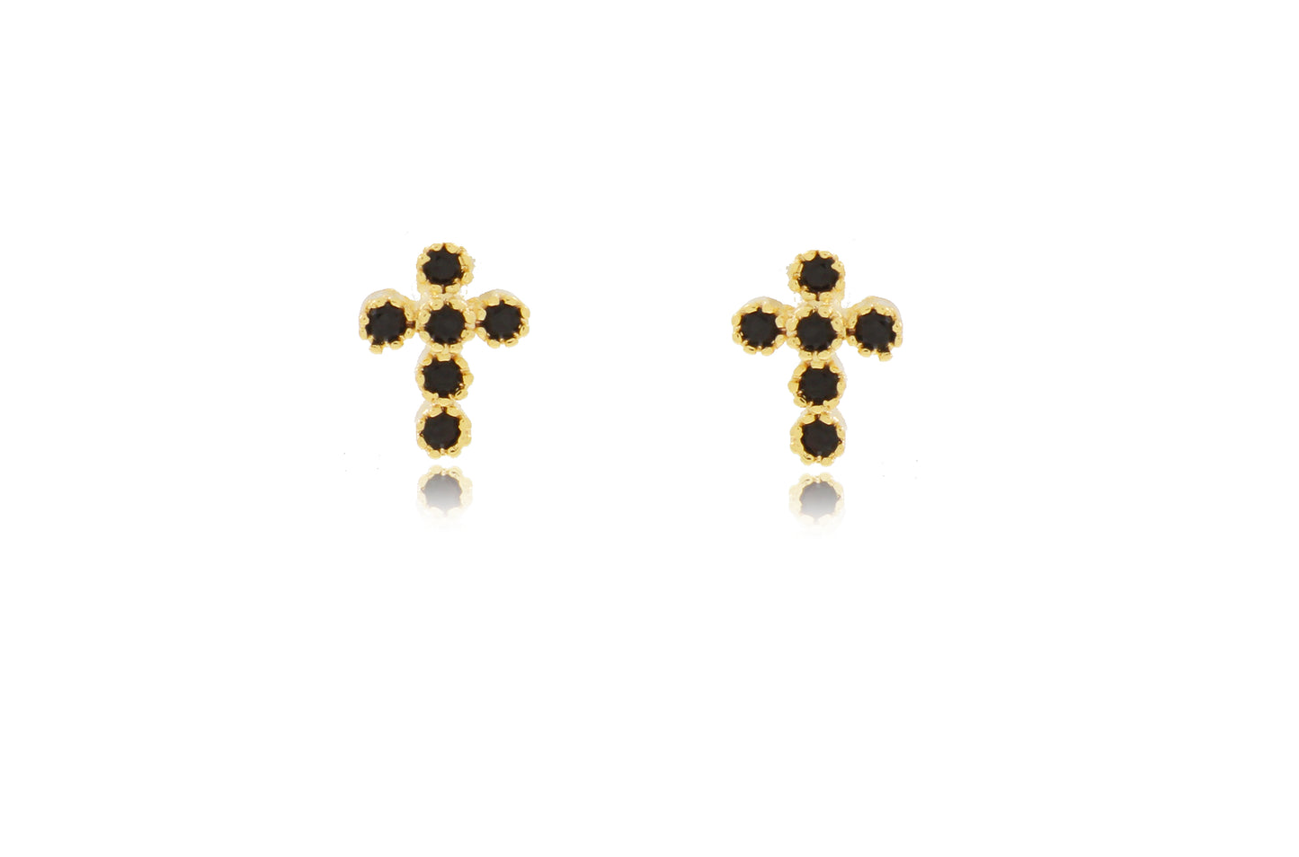 18K Gold Plated Cross Earrings