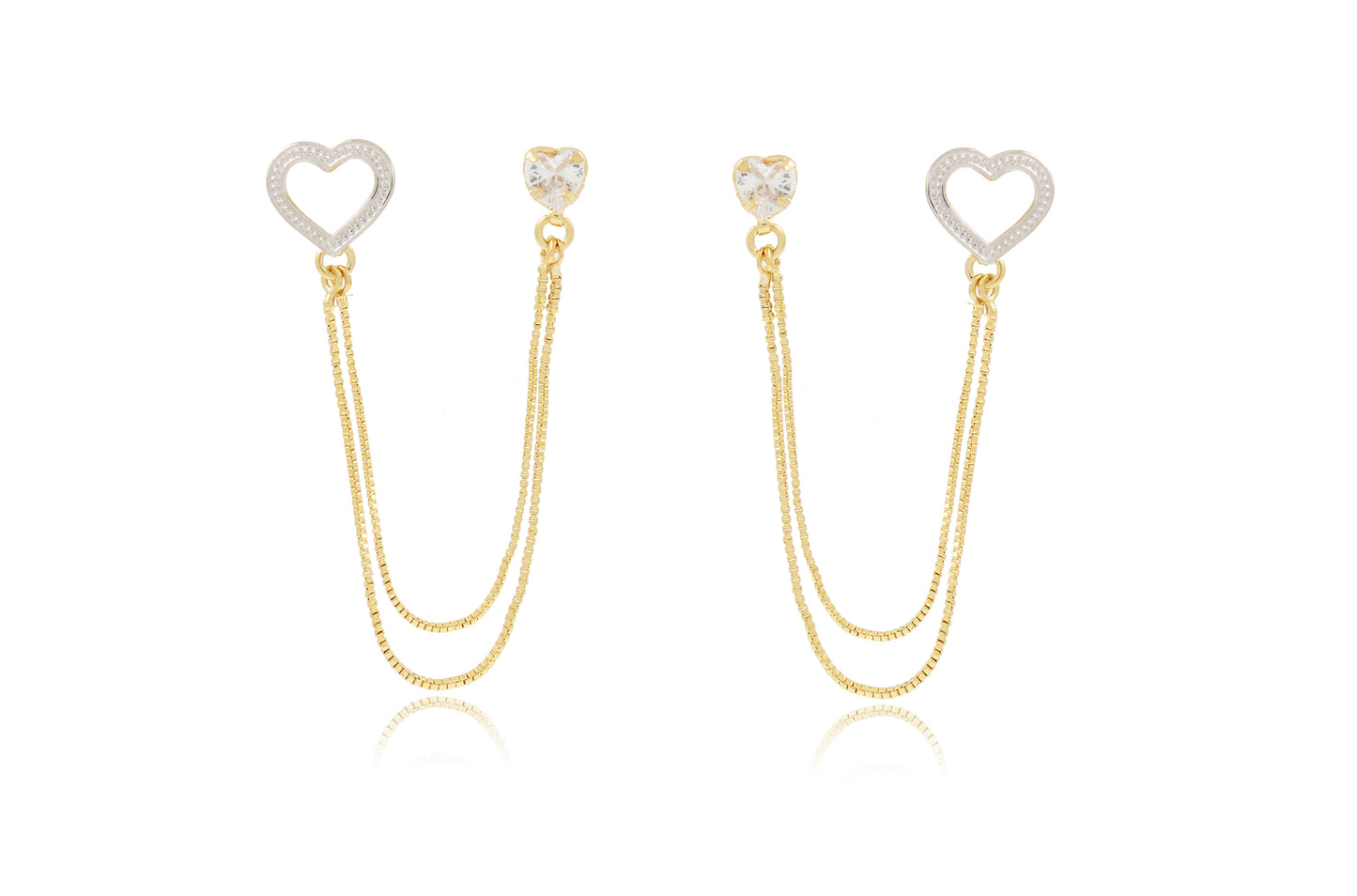 18K Gold Plated Double Piercing Earrings