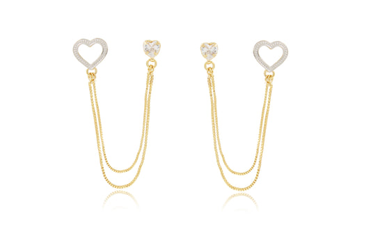 18K Gold Plated Double Piercing Earrings