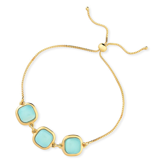 18K Gold Plated Bracelet with Natural Stones