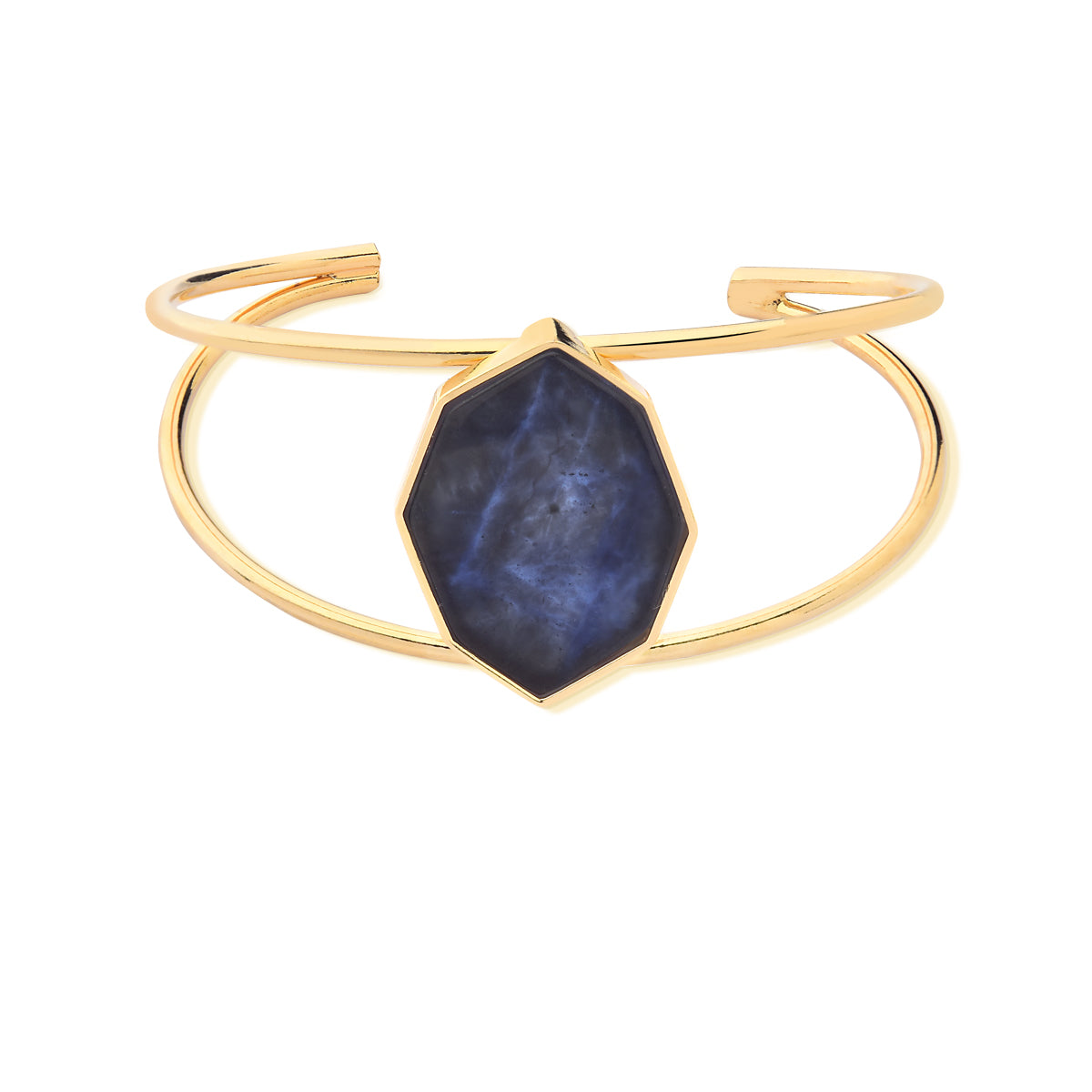 18K Gold Plated Bracelet with a Plate Natural Stone