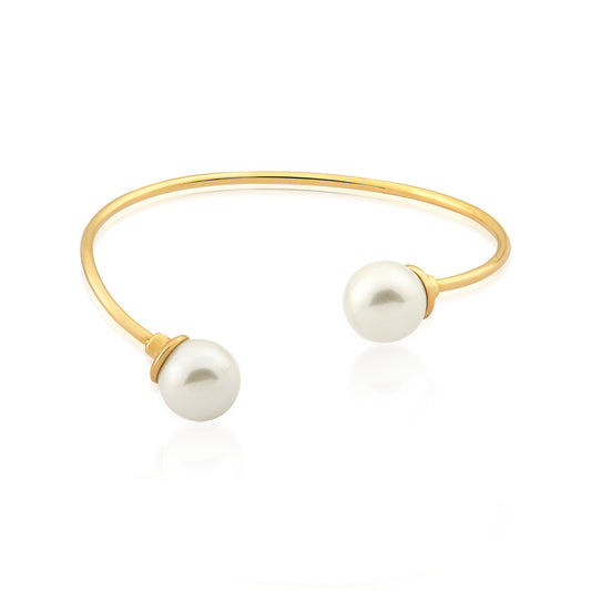 18K Gold Plated White Shell Pearls Bracelet