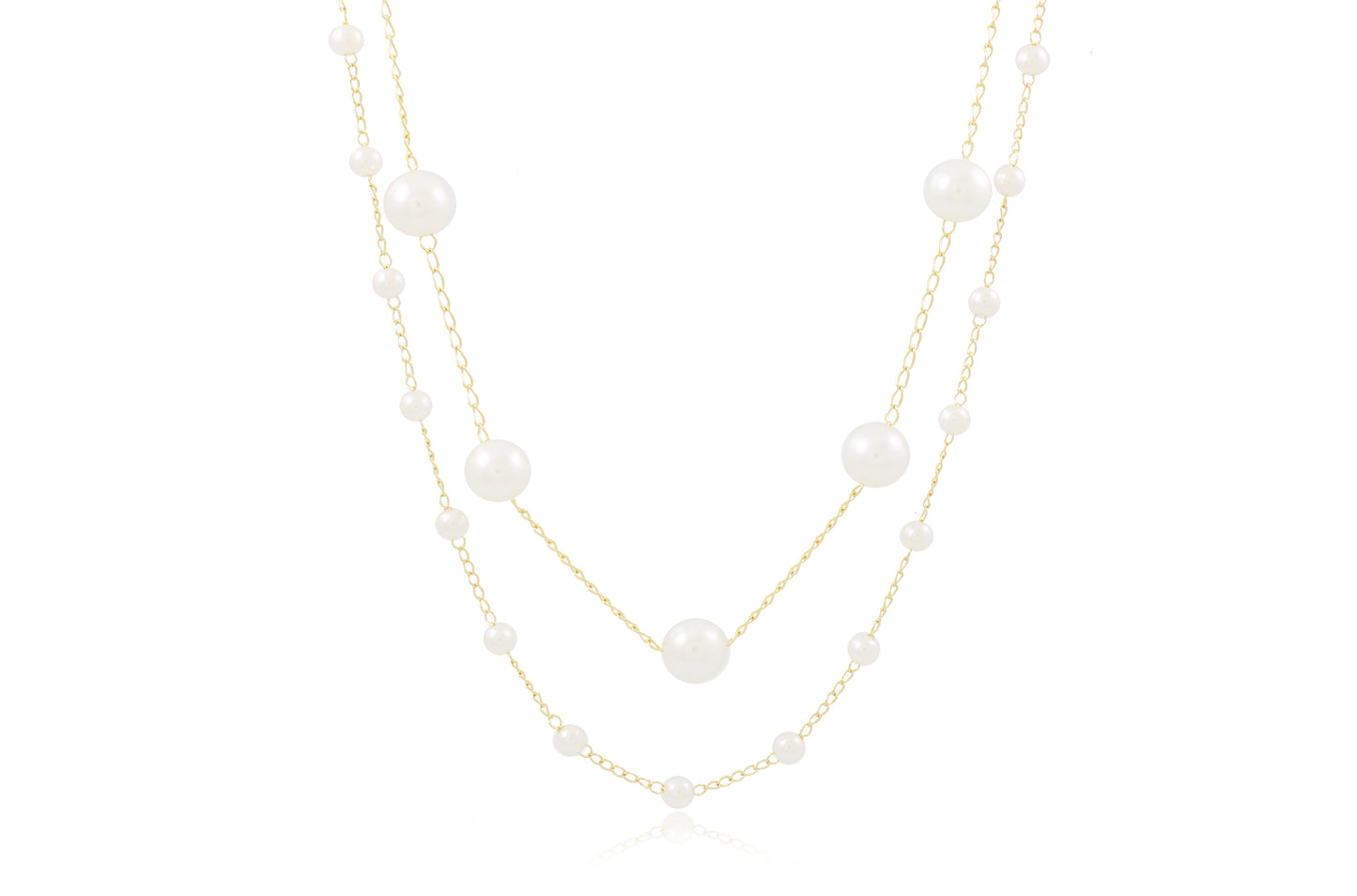 18K Gold Plated Necklace with Pearls