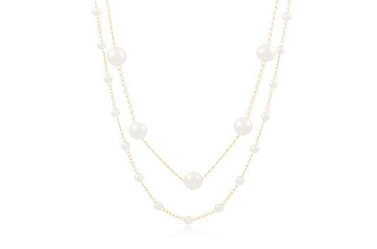 18K Gold Plated Necklace with Pearls