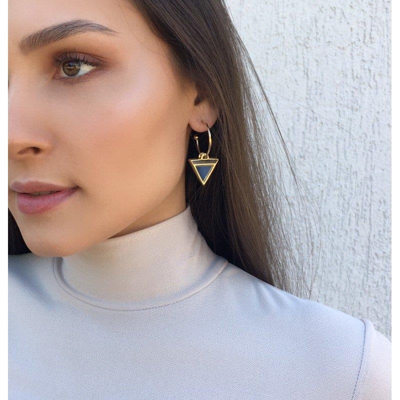 18K Gold Plated Earring with Natural Stones